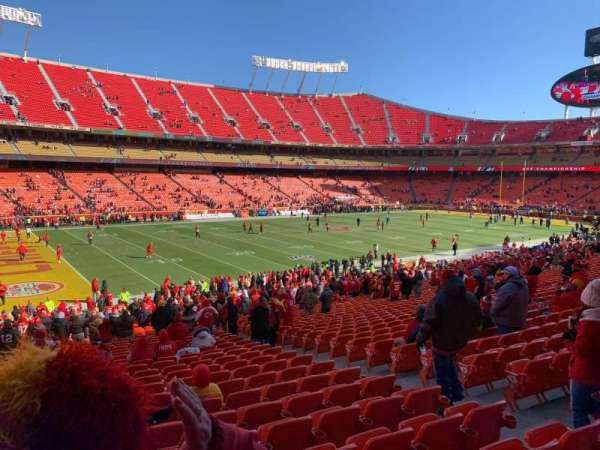 Arrowhead Stadium, bloc: 123, rangée: 33, place: 6