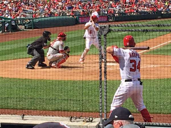 Nationals Park, bloc: 127, rangée: K, place: 1 thru 4