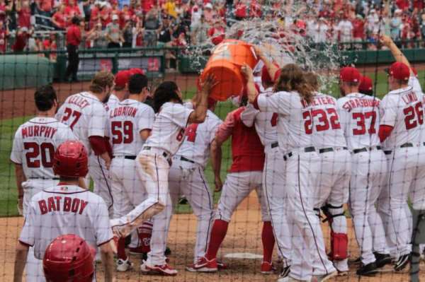 Nationals Park, bloc: 127, rangée: K, place: 1 thru 4