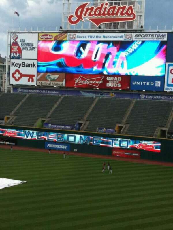 Progressive Field, bloc: Suite 312, rangée: A