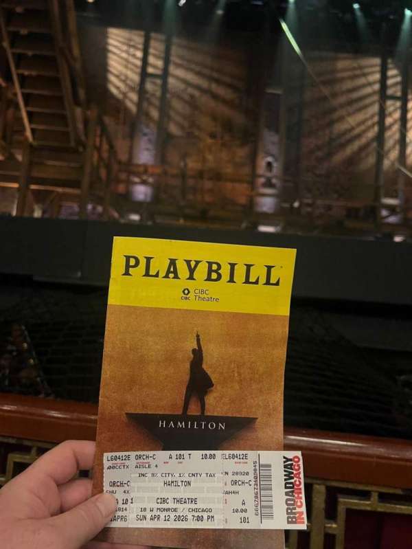 CIBC Theatre, bloc: Orchestra C, rangée: A, place: 102