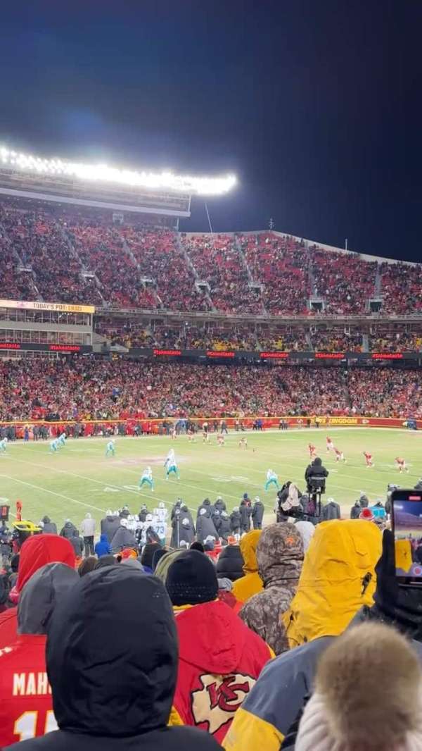 Arrowhead Stadium, bloc: 103, rangée: 24, place: 21