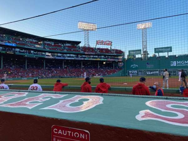 Fenway Park, bloc: Field Box 23, rangée: D, place: 2