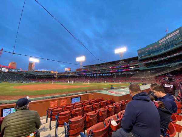 Fenway Park, bloc: Field Box 70, rangée: F, place: 1