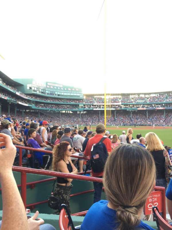 Fenway Park, bloc: Right Field Box 92, rangée: GG, place: 12