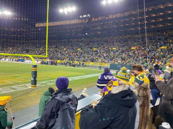 Lambeau Field, bloc: 101, rangée: 3, place: 12