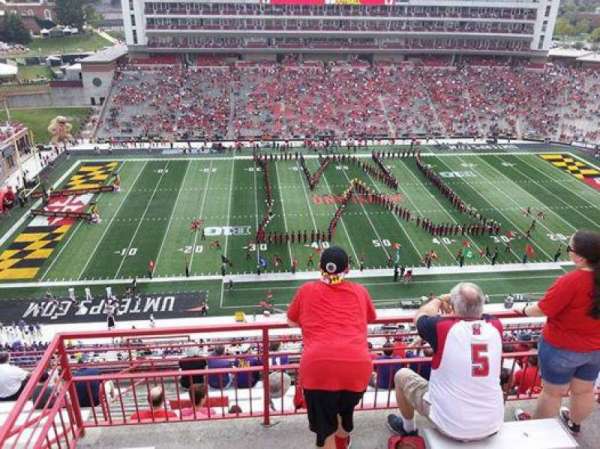 SECU Stadium, bloc: 305, rangée: H, place: 3,2,4