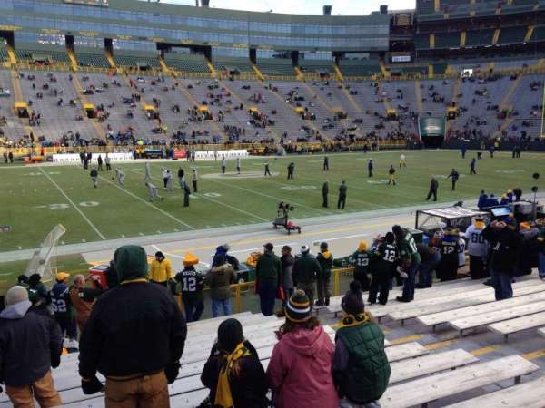 Lambeau Field, bloc: 116, rangée: 16, place: 9