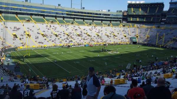 Lambeau Field, bloc: 110, rangée: 59, place: 23