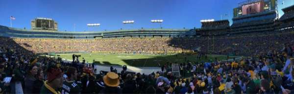 Lambeau Field, bloc: 122, rangée: 13, place: 22