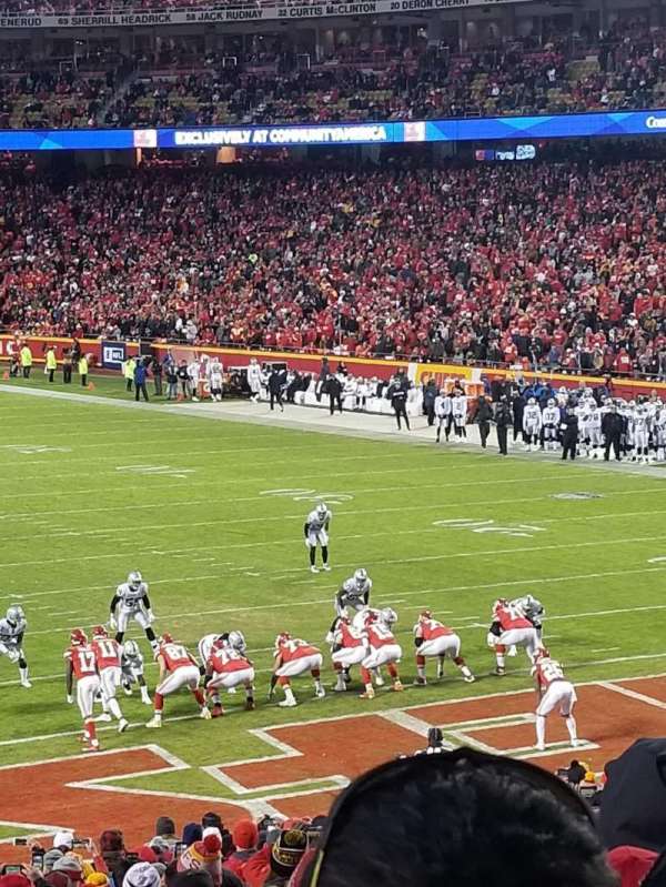 Arrowhead Stadium, bloc: 112, rangée: 29, place: 6