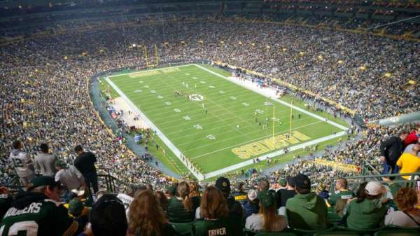Lambeau Field, bloc: 740s, rangée: 12, place: 8