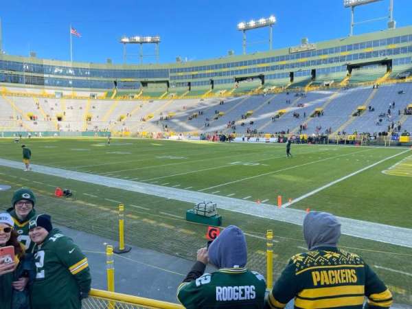 Lambeau Field, bloc: 130, rangée: 4, place: 7