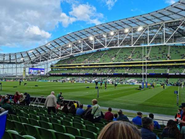 Aviva Stadium, bloc: 120, rangée: M, place: 21