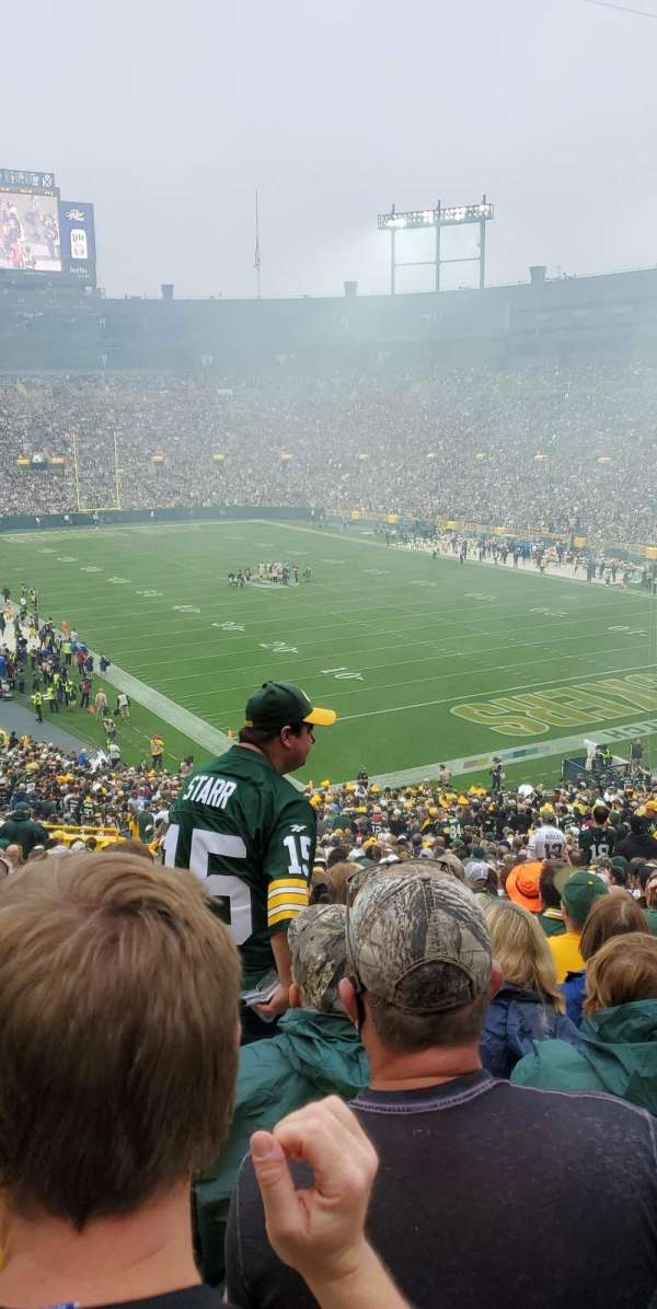 Lambeau Field, bloc: 134, rangée: 56, place: 17