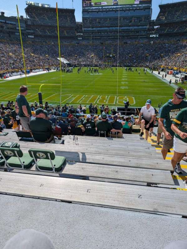 Lambeau Field, bloc: 102, rangée: 23, place: 11