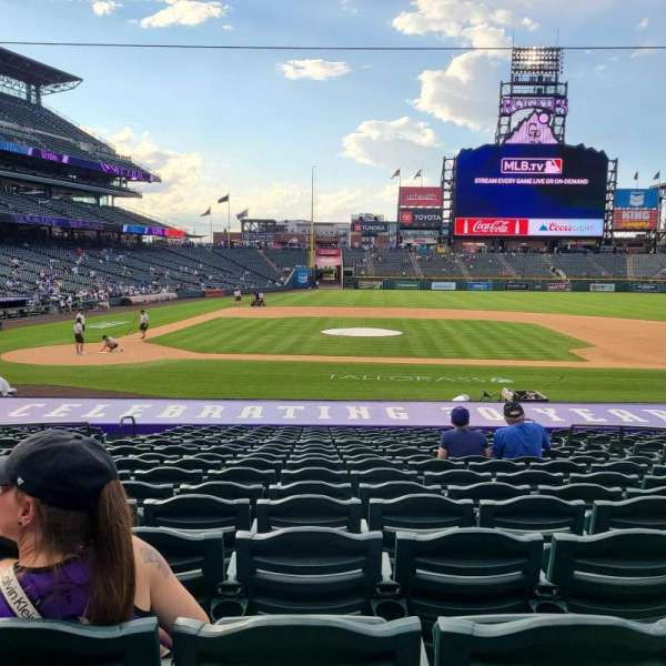 Coors Field, bloc: 124, rangée: 21, place: 7