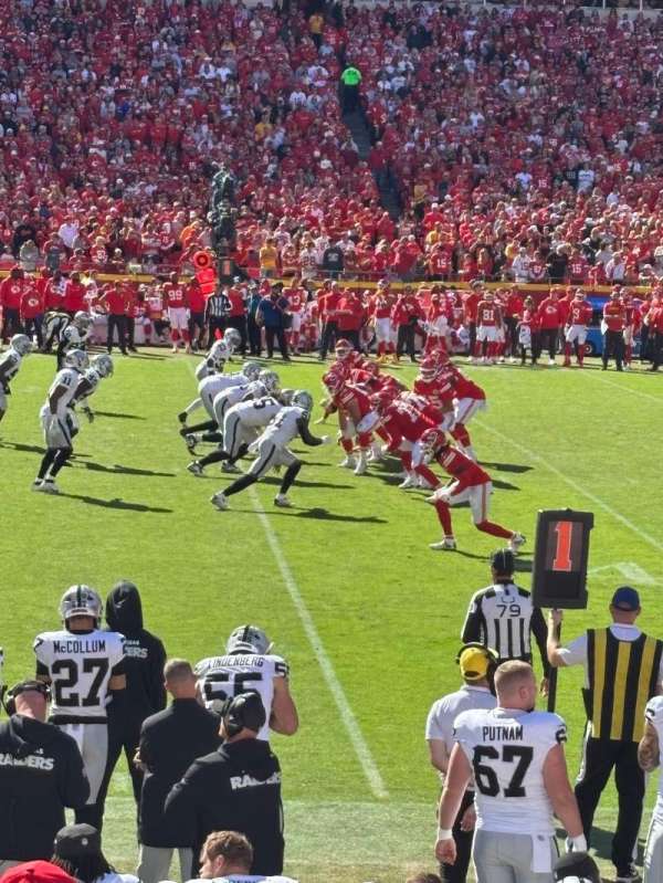 Arrowhead Stadium, bloc: 102, rangée: 10, place: 16