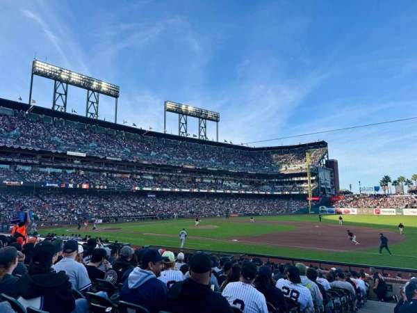 Oracle Park, bloc: 105, rangée: 18, place: 16