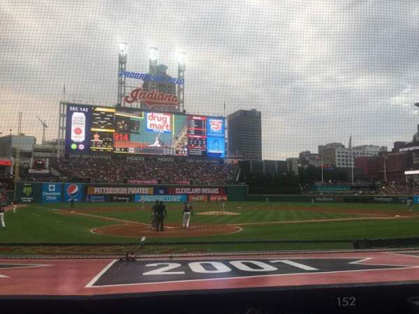 Progressive Field, bloc: 152, rangée: G, place: 3