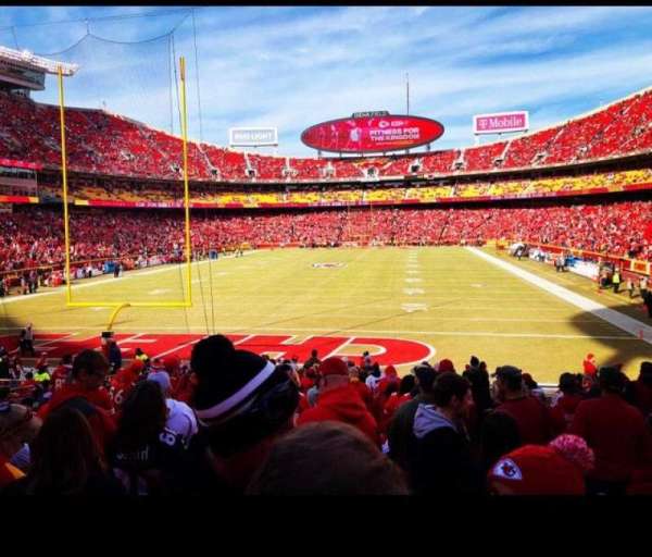 Arrowhead Stadium, bloc: 109, rangée: 20, place: 20