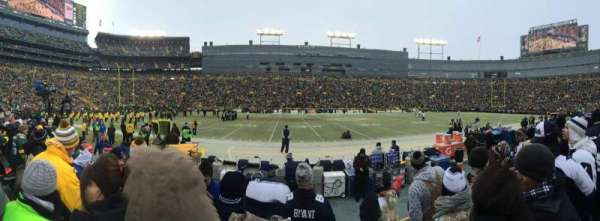 Lambeau Field, bloc: 121, rangée: 4, place: 15