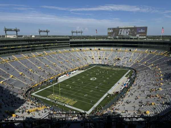 Lambeau Field, bloc: 739S, rangée: 14, place: 16