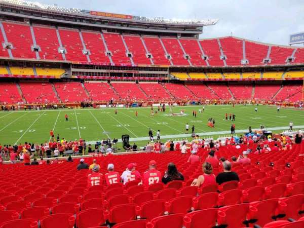 Arrowhead Stadium, bloc: 103, rangée: 30, place: 13