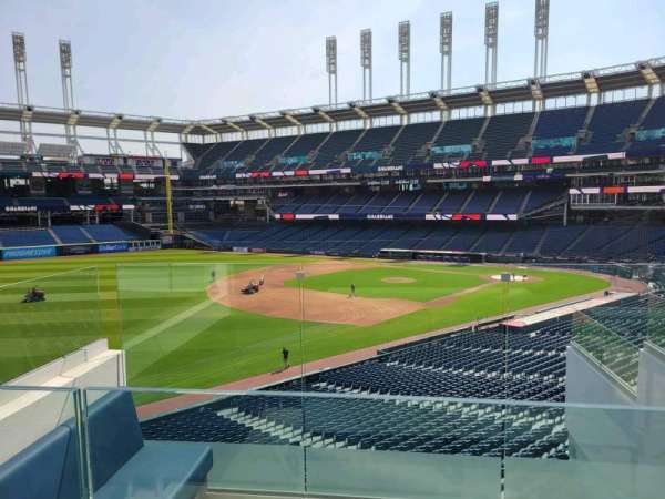 Progressive Field, bloc: north coast social, rangée: box 5