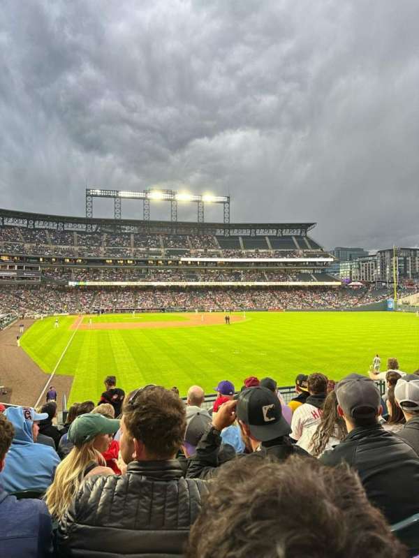 Coors Field, bloc: 108, rangée: 9, place: 4