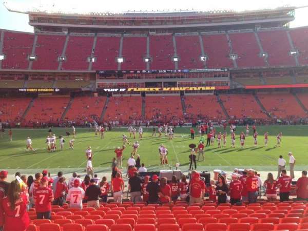 Arrowhead Stadium, bloc: 101, rangée: 15, place: 18