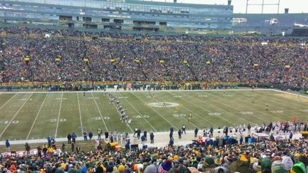 Lambeau Field, bloc: 123, rangée: 52, place: 14