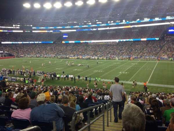 Gillette Stadium, bloc: 105, rangée: 34, place: 16