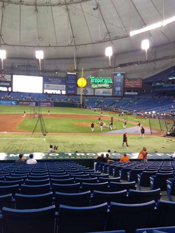 Tropicana Field, bloc: 114, rangée: AA, place: 7