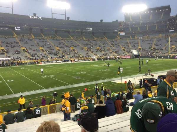 Lambeau Field, bloc: 114, rangée: 17, place: 22
