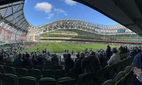 Aviva Stadium, bloc: 128, rangée: AA, place: 7