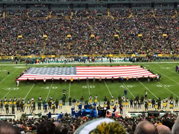 Lambeau Field, bloc: 120, rangée: 55, place: 5,6