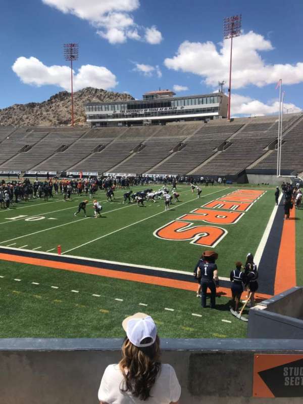 Sun Bowl Stadium, bloc: 18, rangée: 11, place: 5