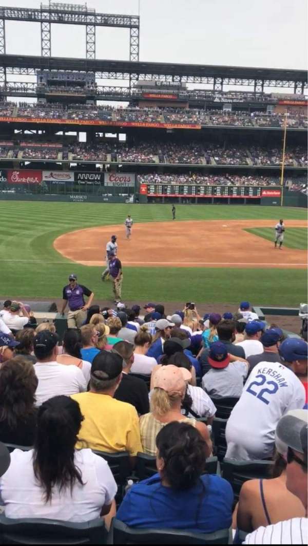 Coors Field, bloc: 140, rangée: 14, place: 8