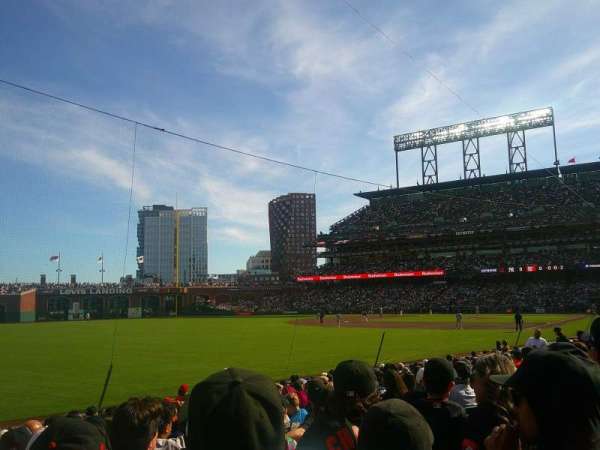 Oracle Park, bloc: 131, rangée: 14, place: 9