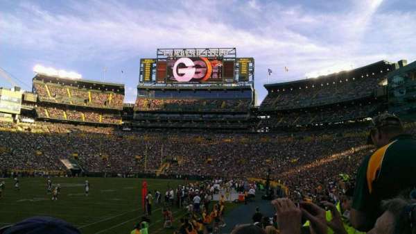 Lambeau Field, bloc: 108, rangée: 8, place: 11