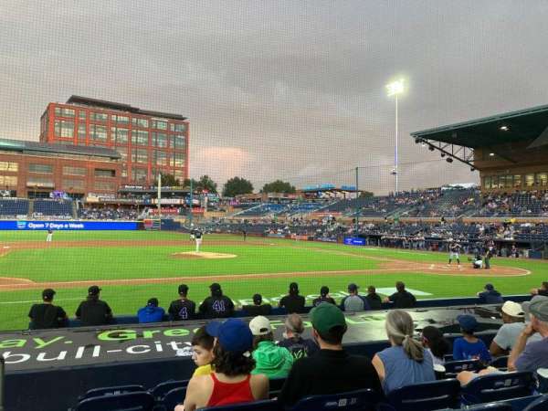 Durham Bulls Athletic Park, bloc: 109, rangée: J, place: 13